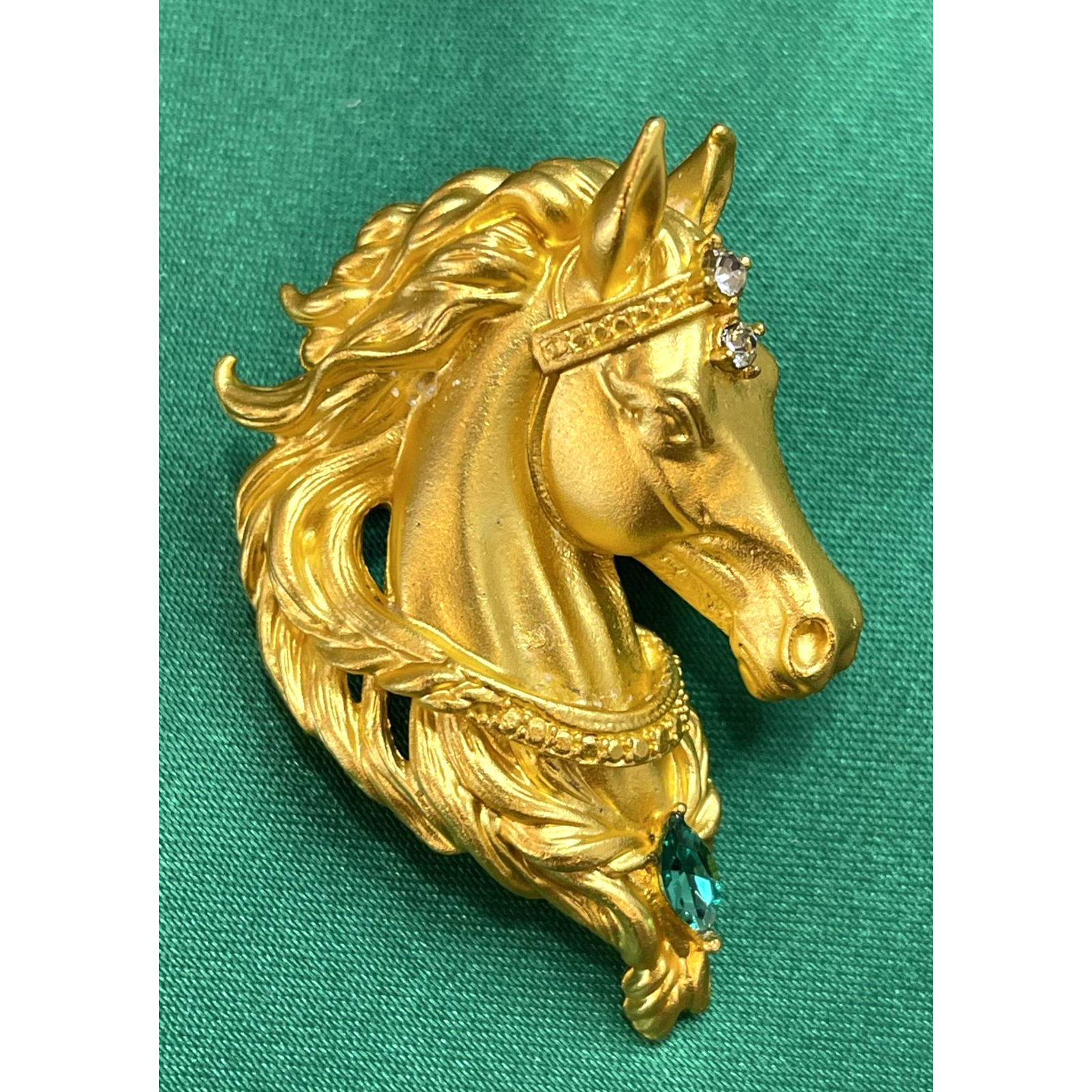 Nwot Gold Horse Head Brooch Pin Horse Racing Kentucky Derby Triple Crown